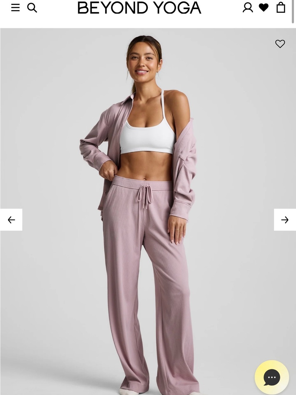 Beyond Yoga Pale Pink Ribbed Lounge Pants